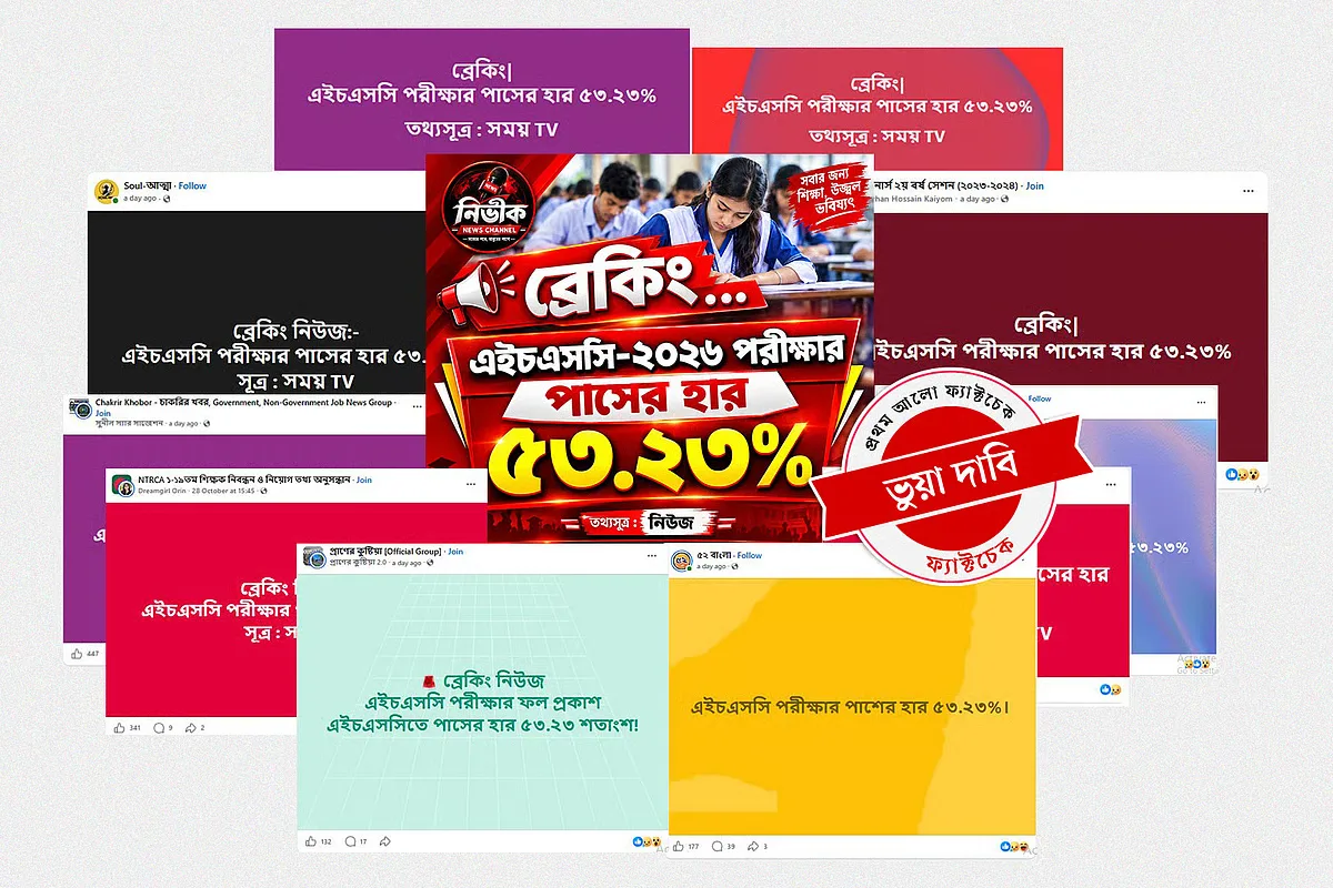 এইচএসসি পরীক্ষা ফলাফল ও পাসের হার নিয়ে ছড়ানো তথ্যটি সত্য নয়